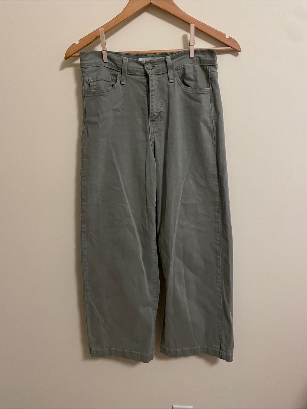 Flying Monkey women’s Relaxed Wide-Leg Jeans in light sage